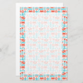 Kunstpatroon Finse vos- en vogelfolk Briefpapier (Voorkant / Achterkant)