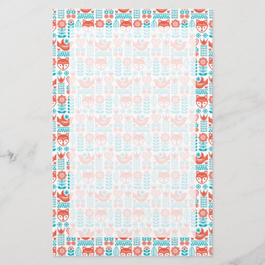 Kunstpatroon Finse vos- en vogelfolk Briefpapier (Voorkant)