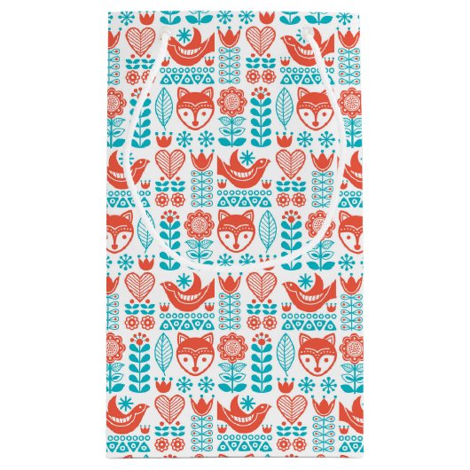 Kunstpatroon Finse vos- en vogelfolk Klein Cadeauzakje (Achterkant)