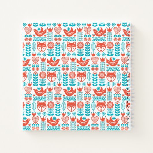 Kunstpatroon Finse vos- en vogelfolk Notitieboek (Achterkant)