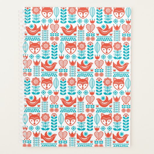Kunstpatroon Finse vos- en vogelfolk Planner (Voorkant)