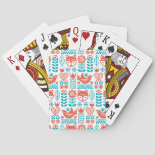 Kunstpatroon Finse vos- en vogelfolk Pokerkaarten
