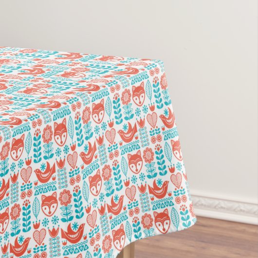 Kunstpatroon Finse vos- en vogelfolk Tafelkleed (Voorbeeld)