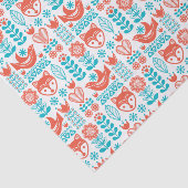 Kunstpatroon Finse vos- en vogelfolk Tissuepapier (Detail)