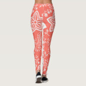 Kunstpatroon funky Retro Cool Modern Flowers Leggings (Achterkant)