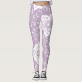Kunstpatroon funky Retro Cool Modern Flowers Leggings (Voorkant)