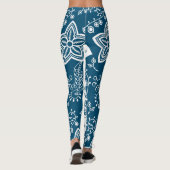 Kunstpatroon funky Retro Cool Modern Flowers Leggings (Achterkant)