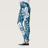 Kunstpatroon funky Retro Cool Modern Flowers Leggings (Links)