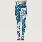 Kunstpatroon funky Retro Cool Modern Flowers Leggings (Voorkant)