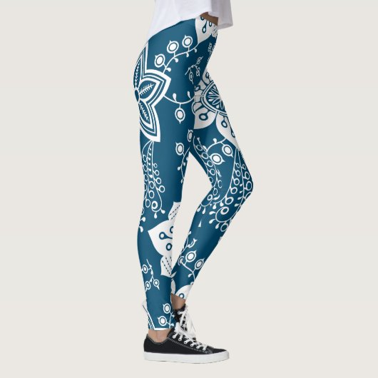 Kunstpatroon funky Retro Cool Modern Flowers Leggings (Rechts)