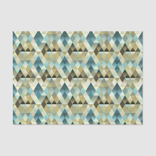 Kunstpatroon Ivory Brown Blauwgroen Blue Diamond S Tissuepapier (Voorkant)