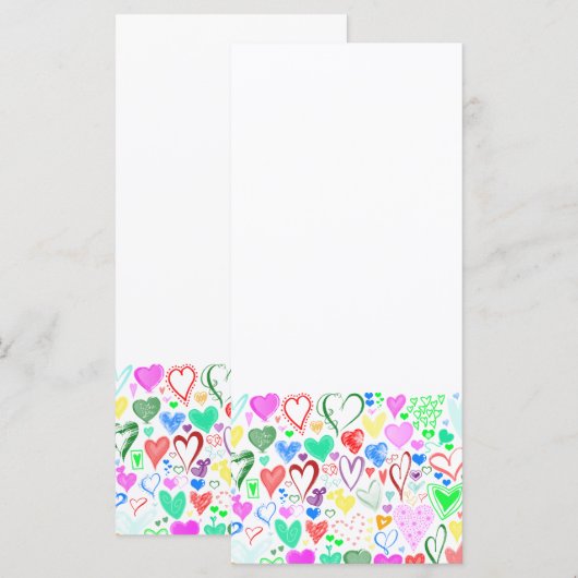 Kunstpatroon, kleurrijke harten, hartspatroon (Voorkant / Achterkant)