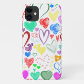 Kunstpatroon, kleurrijke harten, hartspatroon Case-Mate iPhone case (Achterkant)