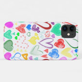 Kunstpatroon, kleurrijke harten, hartspatroon Case-Mate iPhone case (Achterkant (horizontaal))