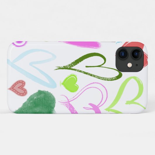 Kunstpatroon, kleurrijke harten, hartspatroon Case-Mate iPhone case (Achterkant (horizontaal))