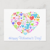 Kunstpatroon, kleurrijke harten, hartspatroon feestdagenkaart (Voorkant)