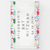 Kunstpatroon, kleurrijke harten, vlek Mitzah Spandoek (Verticaal)