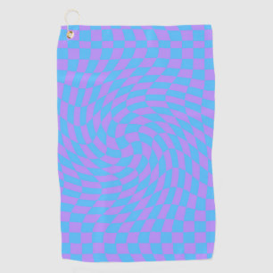 Kunstpatroon lichtblauw en lavender golfhanddoek