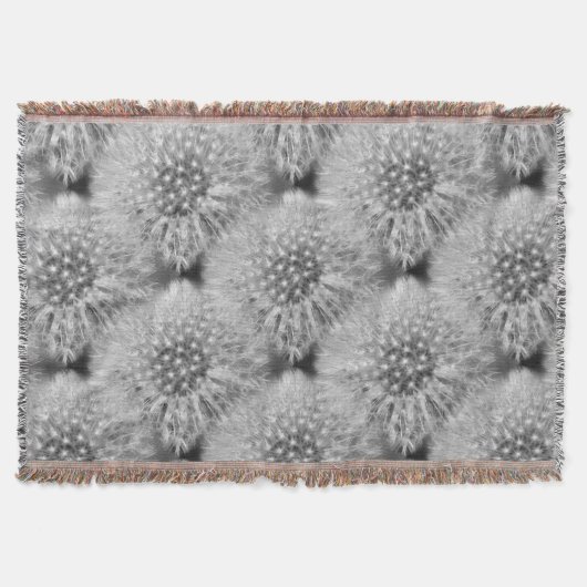 Kunstpatroon met fluffy Dandelion Flower Natuur Deken (Voorkant)