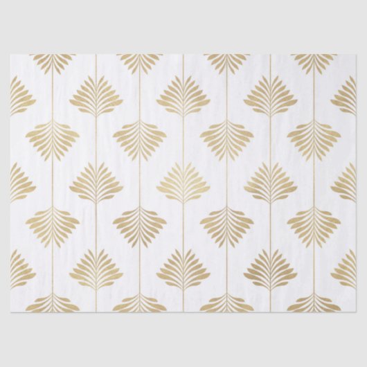 Kunstpatroon met gouden en witte stijlvolle afwerk tissuepapier (Voorkant)