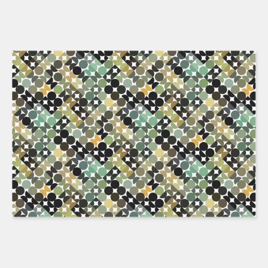 Kunstpatroon met roodgroene tapes inpakpapier vel (Voorkant 3)