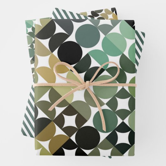 Kunstpatroon met roodgroene tapes inpakpapier vel (In situ)