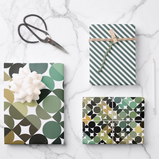 Kunstpatroon met roodgroene tapes inpakpapier vel (Voorkant)