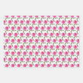 Kunstpatroon met roze rozen Waterverf Inpakpapier Vel (Voorkant 2)