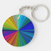 Kunstpatroon monogram kleurrijke spiraalstrips sleutelhanger (Achterkant)