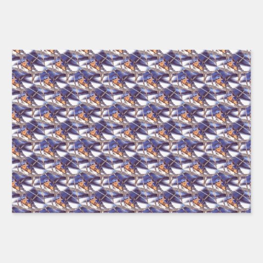 Kunstpatroon Natuur van blauwvogel Inpakpapier Vel (Voorkant 2)