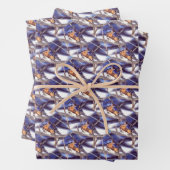 Kunstpatroon Natuur van blauwvogel Inpakpapier Vel (In situ)