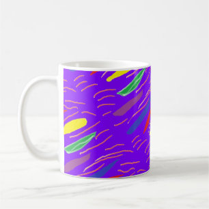 Kunstpatroon op brite paarse koffiemok