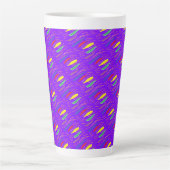 Kunstpatroon op brite paarse latte mok (Voorkant)