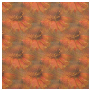 Kunstpatroon Oranje Daisy Flower Natuur Stof