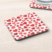 Kunstpatroon, rode harten, hartspatroon bier onderzetter (Linkerzijde)