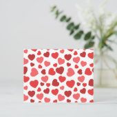 Kunstpatroon, rode harten, hartspatroon briefkaart (Staand voorkant)