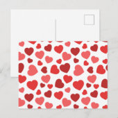 Kunstpatroon, rode harten, hartspatroon briefkaart (Voorkant / Achterkant)