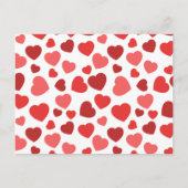 Kunstpatroon, rode harten, hartspatroon briefkaart (Voorkant)
