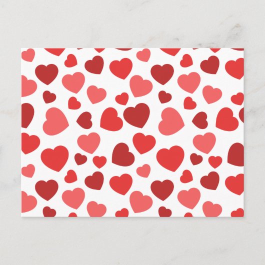 Kunstpatroon, rode harten, hartspatroon briefkaart (Voorkant)