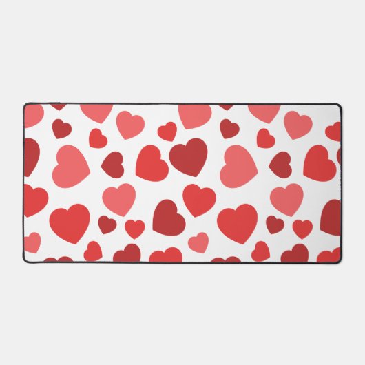 Kunstpatroon, rode harten, hartspatroon bureaumat (Voorkant)