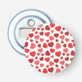 Kunstpatroon, rode harten, hartspatroon button flesopener
