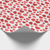 Kunstpatroon, rode harten, hartspatroon cadeaupapier (Hoek)