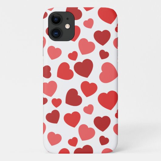 Kunstpatroon, rode harten, hartspatroon Case-Mate iPhone case (Achterkant)