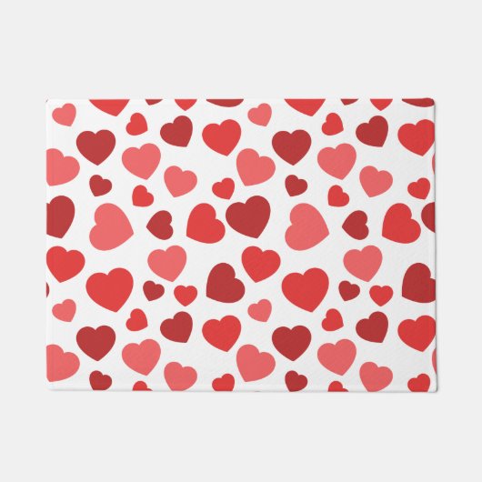 Kunstpatroon, rode harten, hartspatroon deurmat (Voorkant)