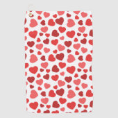 Kunstpatroon, rode harten, hartspatroon golfhanddoek (Voorkant)