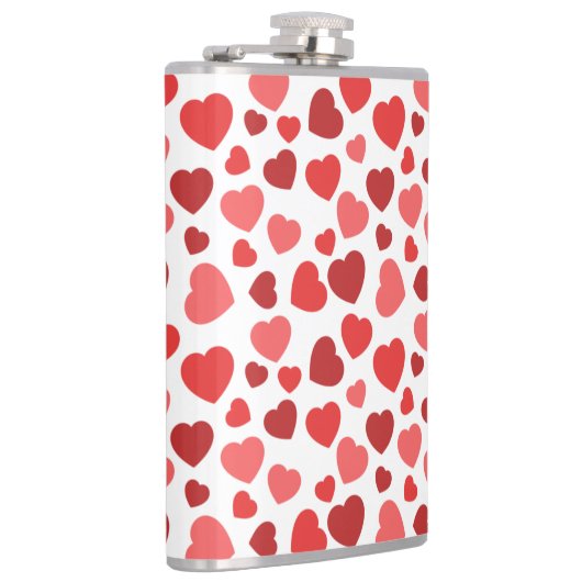 Kunstpatroon, rode harten, hartspatroon heupfles (Rechts)