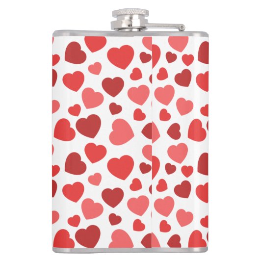 Kunstpatroon, rode harten, hartspatroon heupfles (Achterkant)