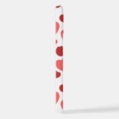 Kunstpatroon, rode harten, hartspatroon iPhone hoesje (Rechterkant)