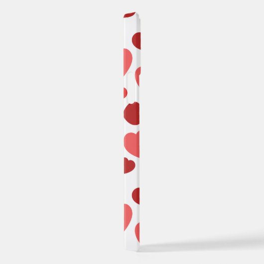 Kunstpatroon, rode harten, hartspatroon iPhone hoesje (Rechterkant)