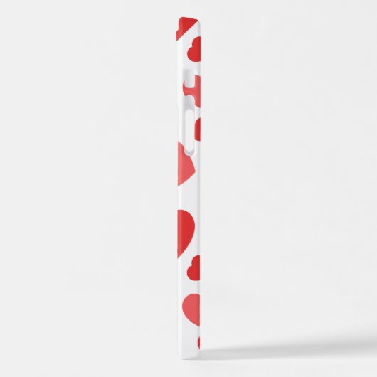 Kunstpatroon, rode harten, hartspatroon iPhone hoesje (Linkerkant)